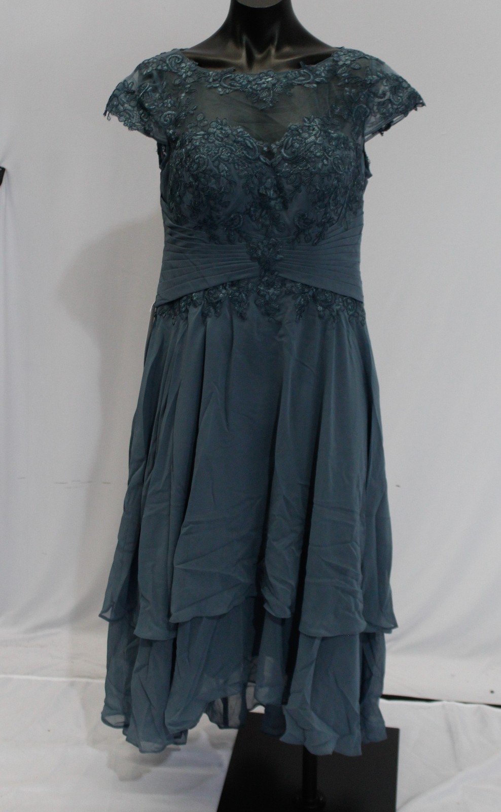 Azazie Women’s Shonda Lace Boat Neck Chiffon Dress AP2 Twilight Size: Custom