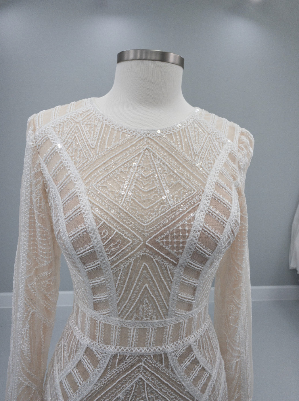 Justin Alexander Wedding Dress Art Deco Beaded Signature 99045 Label 12 Street 8