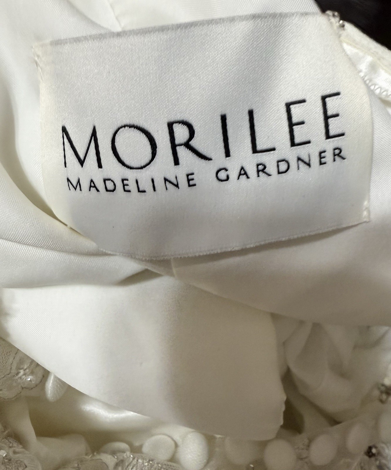 Madeline Gardner Morilee Ivory Wedding Dress Halter Top With Trail Size 6