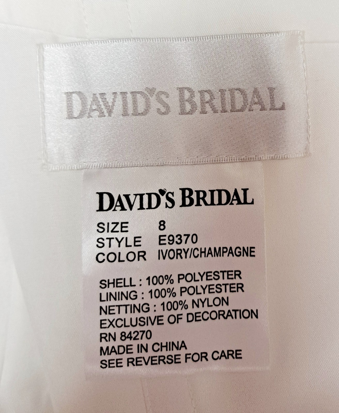 💖Vintage Davids Bridal Ivory Halter Neck Beaded Formal Wedding Dress Size-8