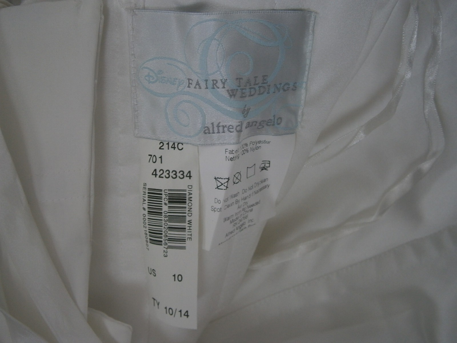Disney Fairy Tale Alfred Angelo Wedding Dress 10 Rapunzel White Corset NWT
