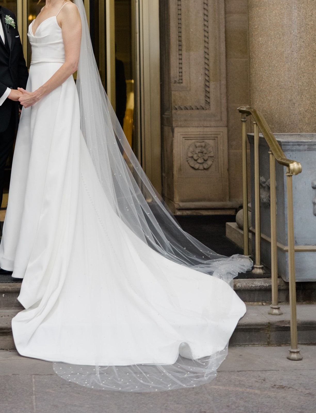 Elegant off-white A-line Floor-Length Ines di Santo “Maelle” Wedding Dress