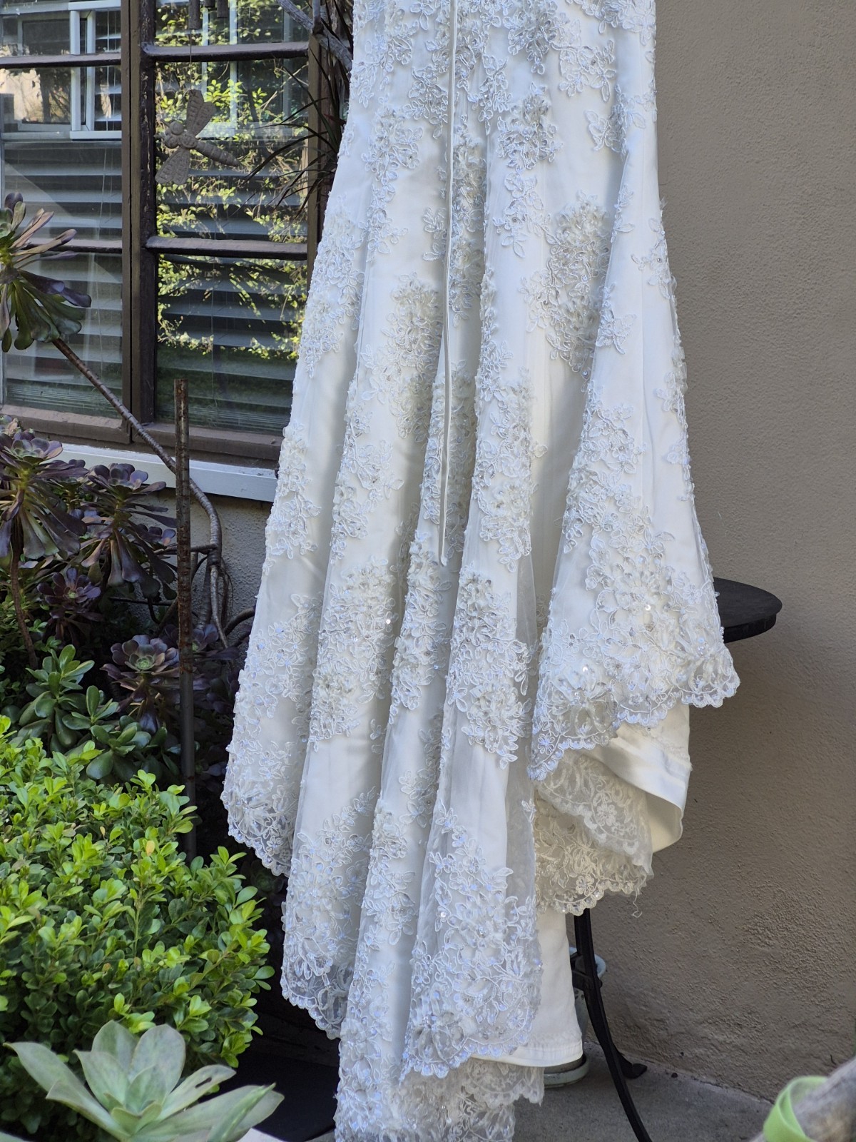 Maggie Sottero Ivory Sequince Embroidered Strapless Taffeta Wedding Dress 8