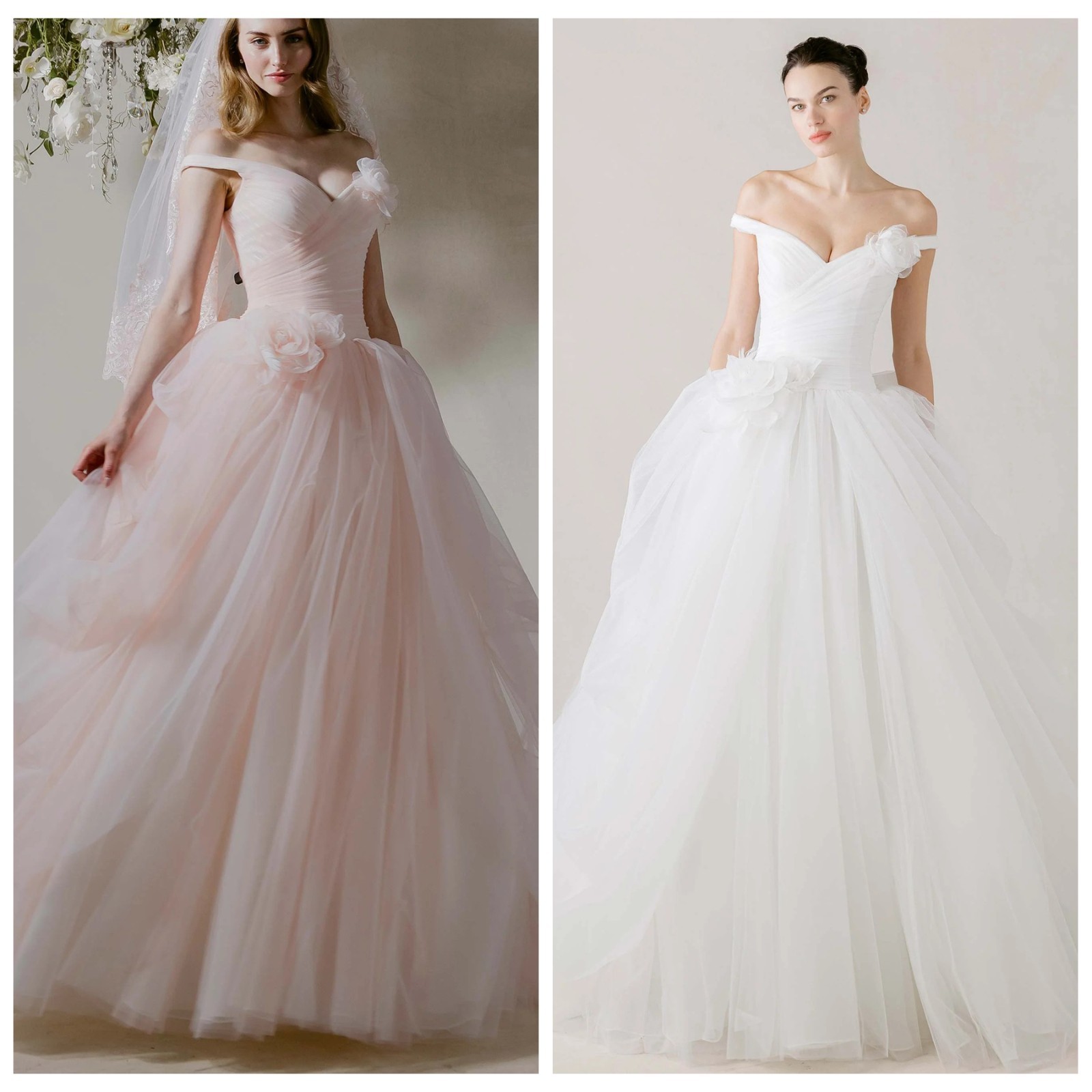 Princess pink ivory tulle wedding dress wedding dress 32-60 off straps n.measurement