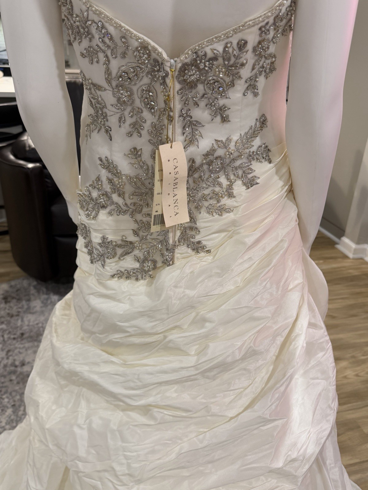 Size 12 CASABLANCA BRIDAL 1996 Ivory/Silver BNWTS