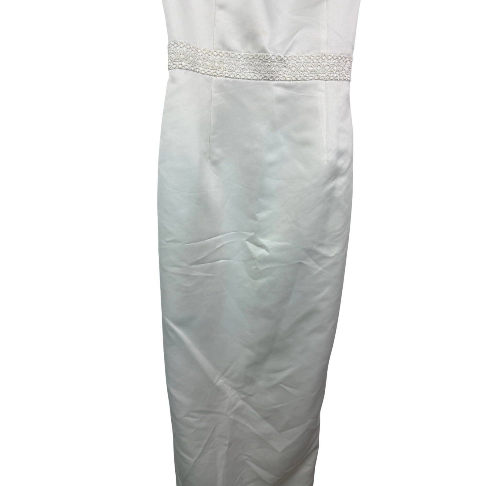 Venus Informals Ivory Satin V-Neck Bridal Gown Wedding Dress Size 2 6236-119