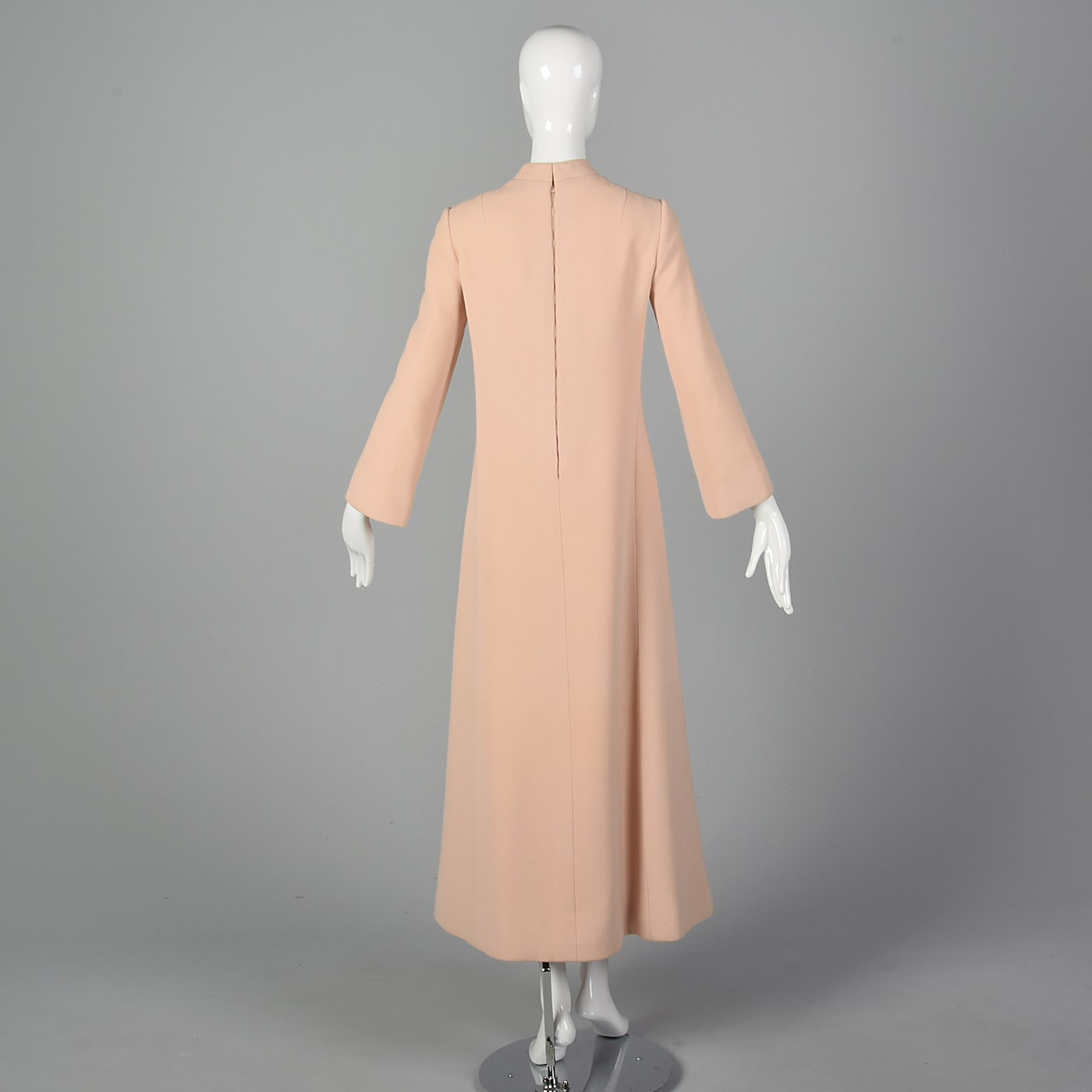 S George Halley Pink Gown Minimalist Blush Wedding Dress Modest Formal 60s VTG