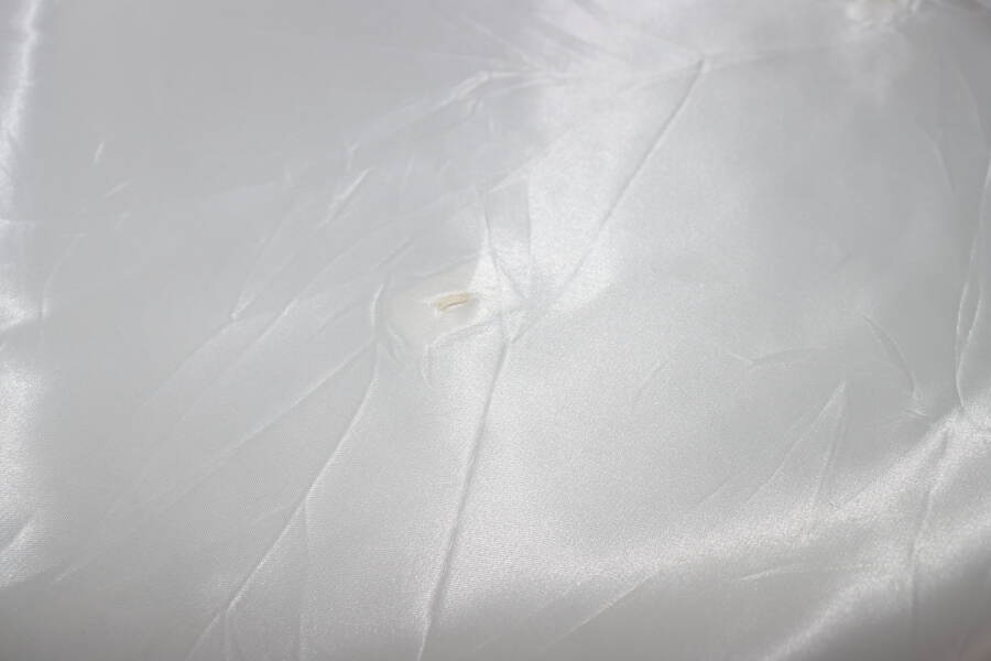 Vintage Ivory Puff Sleeve Pearl /Sequin Beaded Wedding Dress S/M