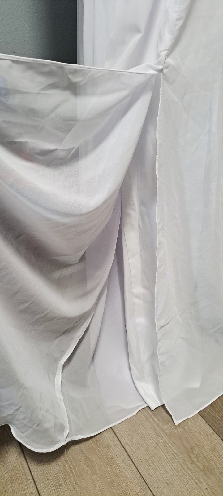 Elegant Wedding Dress Long Chiffon Lined Womens Plus Size 18W Tie Zip White Gown