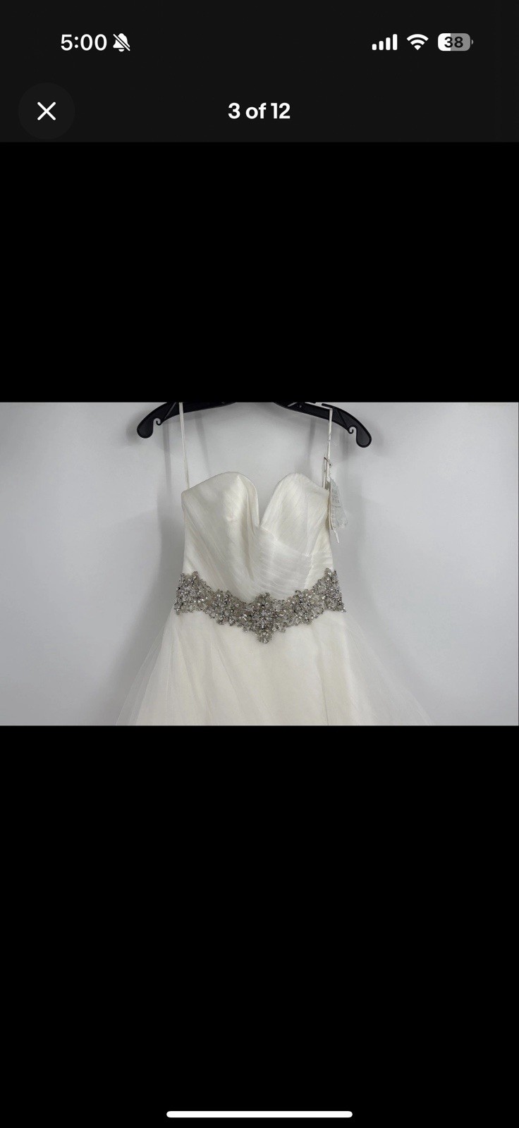 Mori Lee Size 6 Ivory/Silver Strapless Sweetheart Tulle Beaded Ball Gown