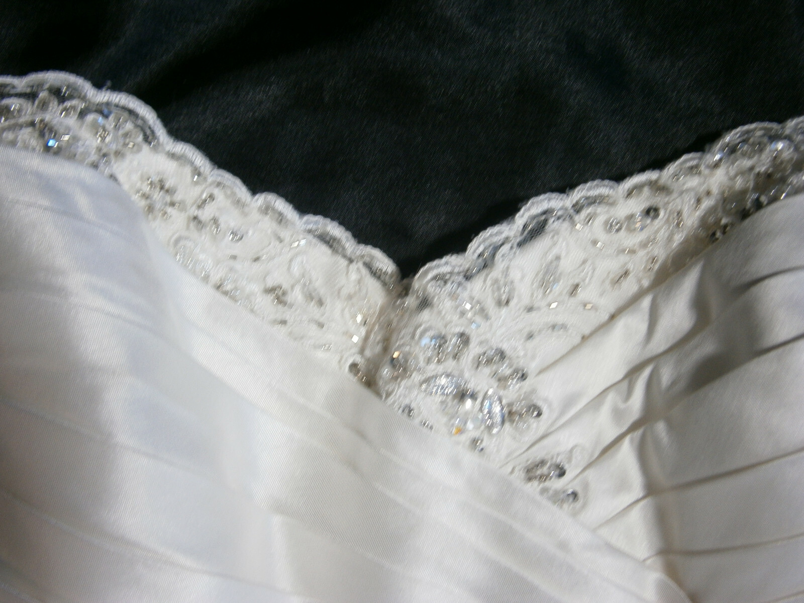 San Patrick Almeria Wedding Ball Gown Dress 14 Lace Taffeta Ruching Bling NWT