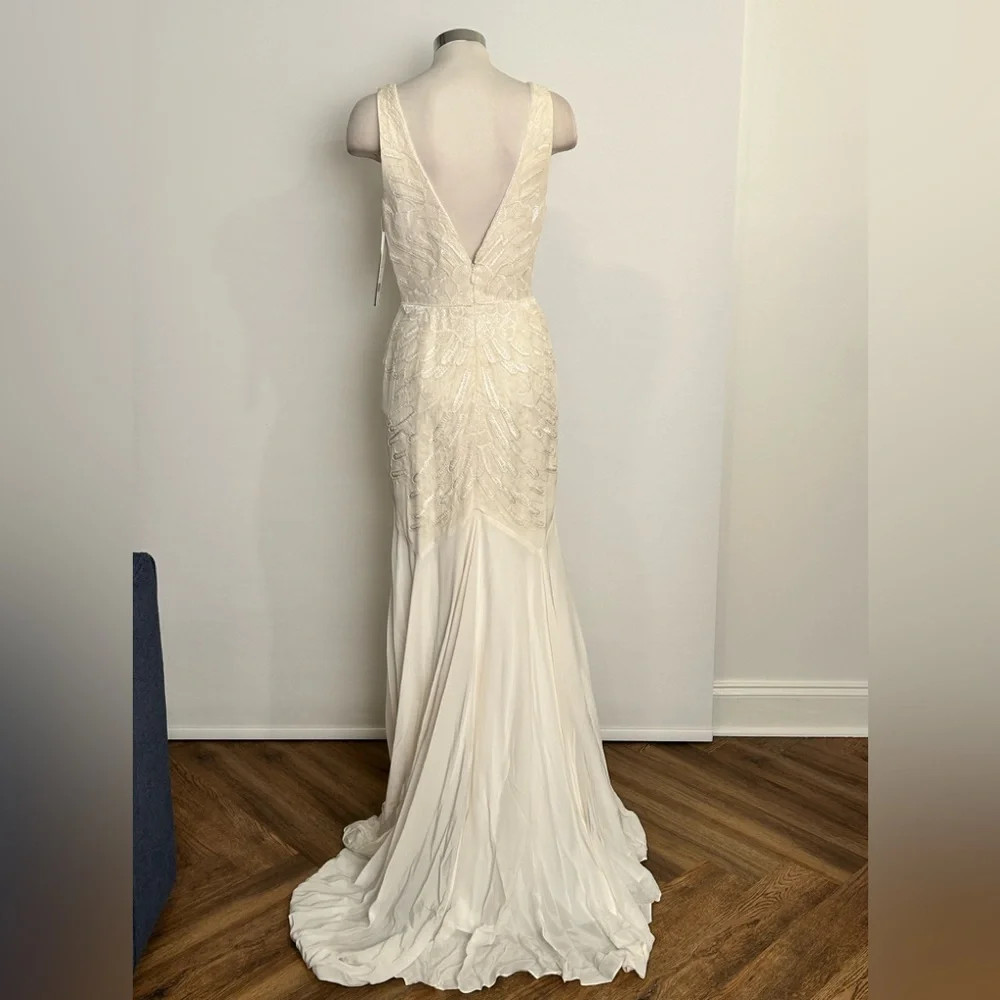NICOLE MILLER BRIDAL WEDDING PS0004 $3500 AWH/ OFF WHITE Size 8