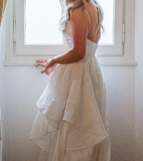 Alexandra Grecco Wedding Shadow SKIRT ONLY 6 Over Your Own Dress Jacquard Print
