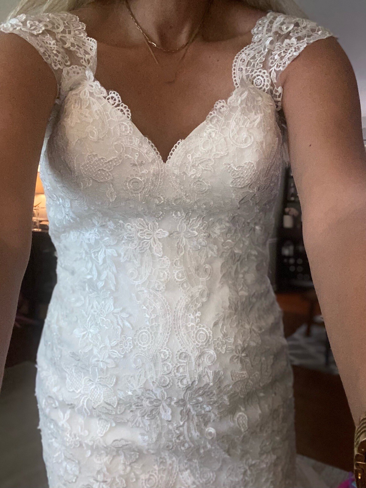 NWT Lace Mermaid Gown w/ Organza Skirt Open Back Gorgeous! USA $2,900 Bridal 12