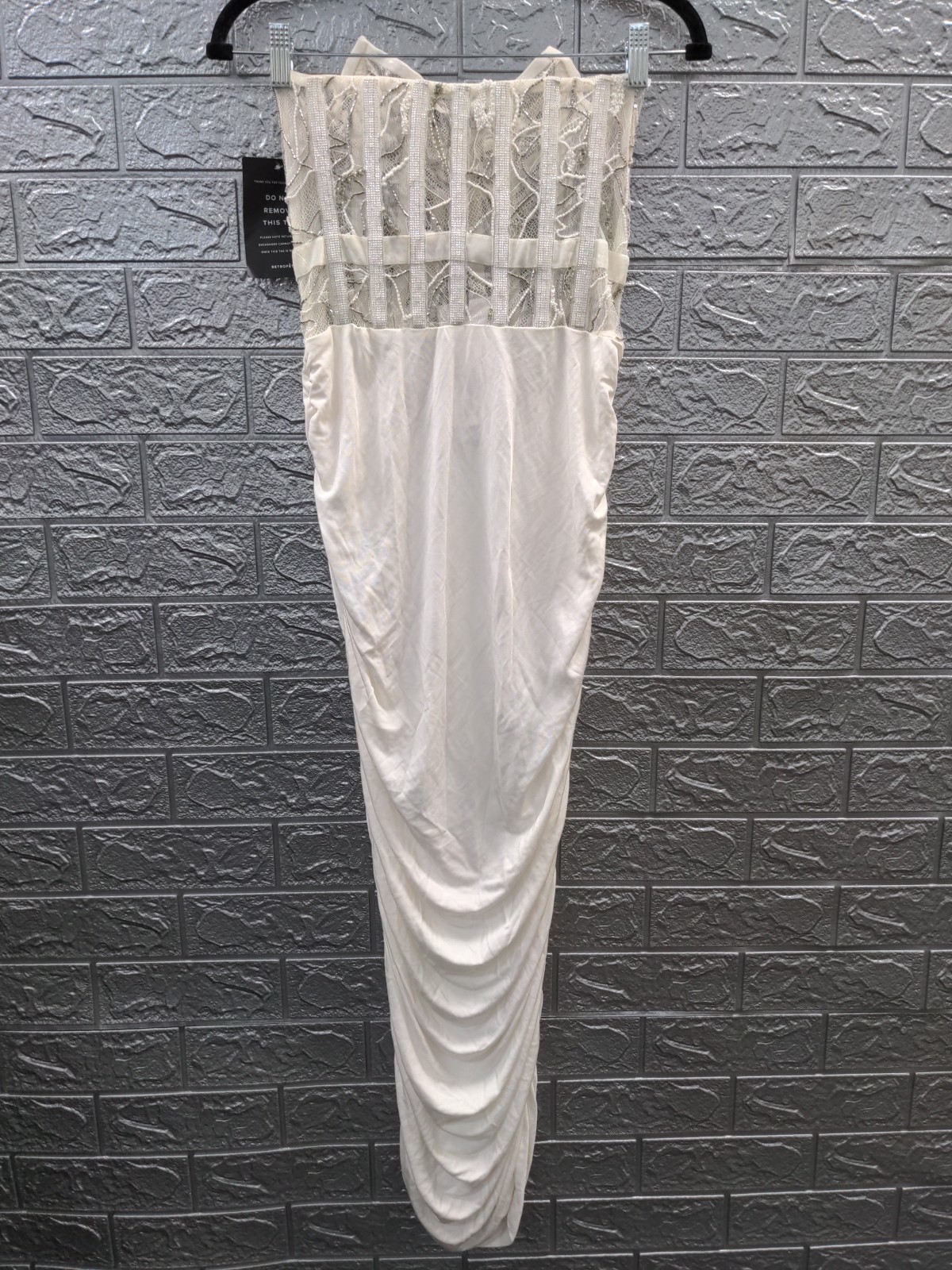 New Retrofete Fae Embellished Wedding Dress White Sz M