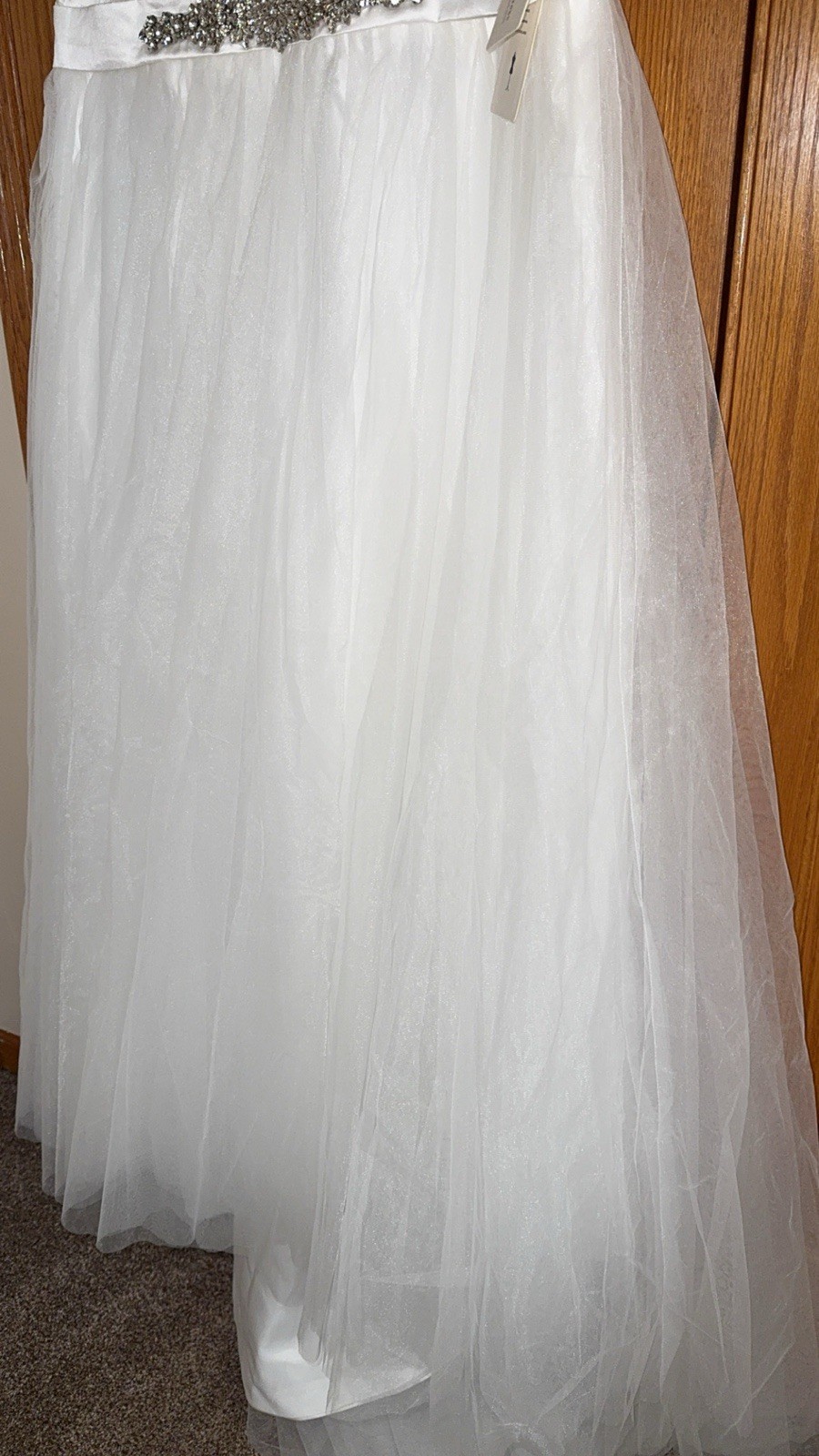 Bride Wedding Dress Plus Size 14W Modern Mingda Embellished Lace White Gown -NWT