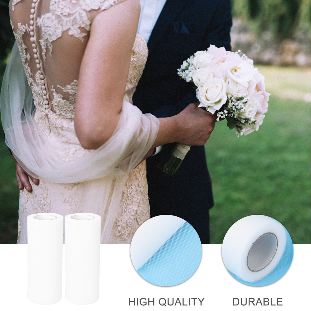 Tulle Roll White Fabric Craft Ribbon Bride Miss for Wedding Decoration