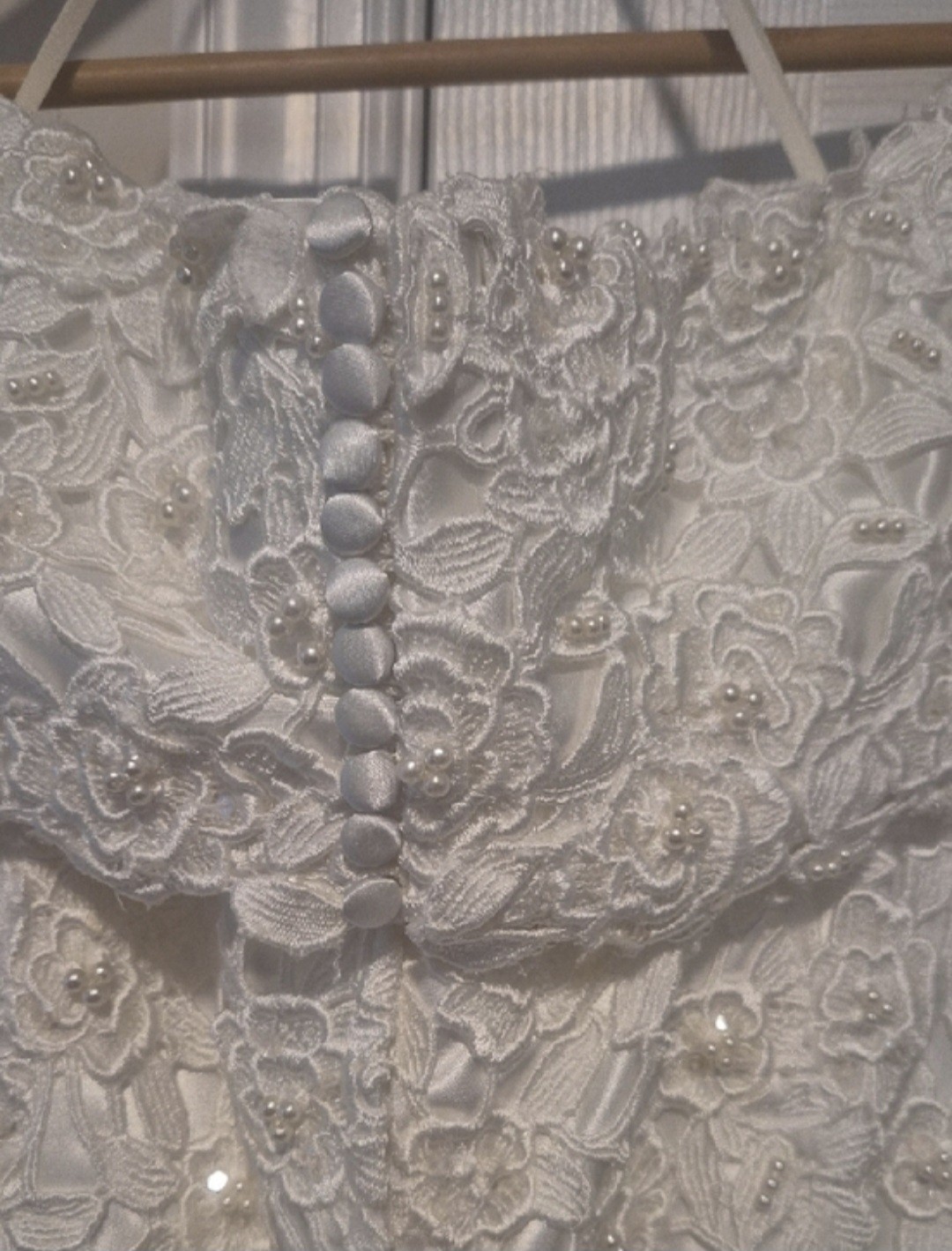 Ivory, Off-shoulder Vintage Wedding Dress