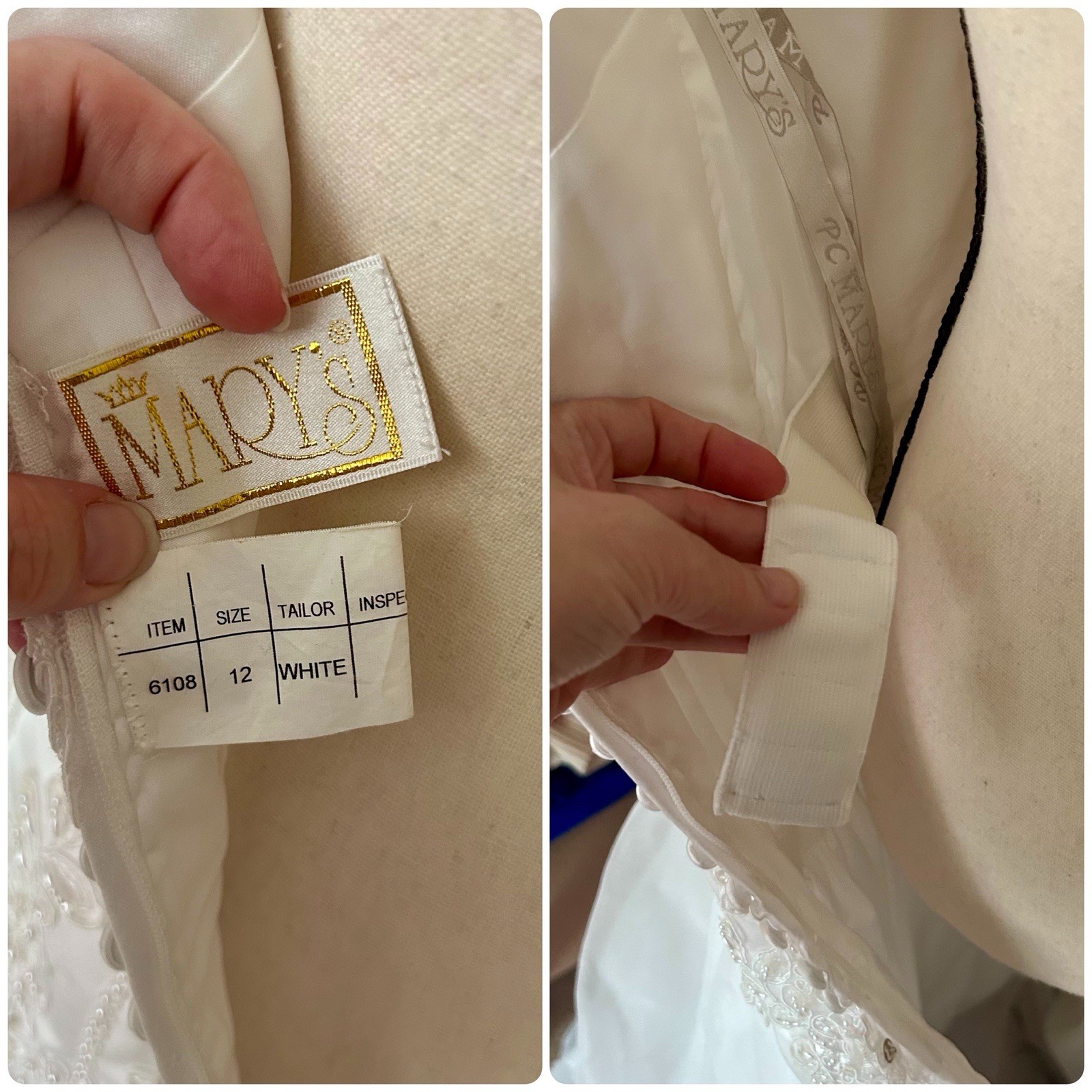 Vintage Mary’s Bridal Corset Lace Wedding Dress Beaded Train Ivory Bridal 8/10