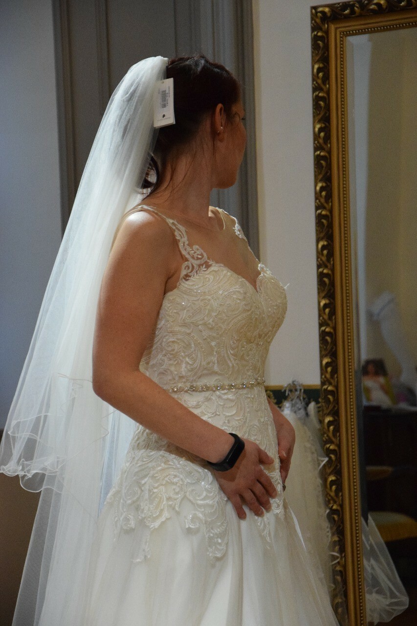 wedding dress with veil