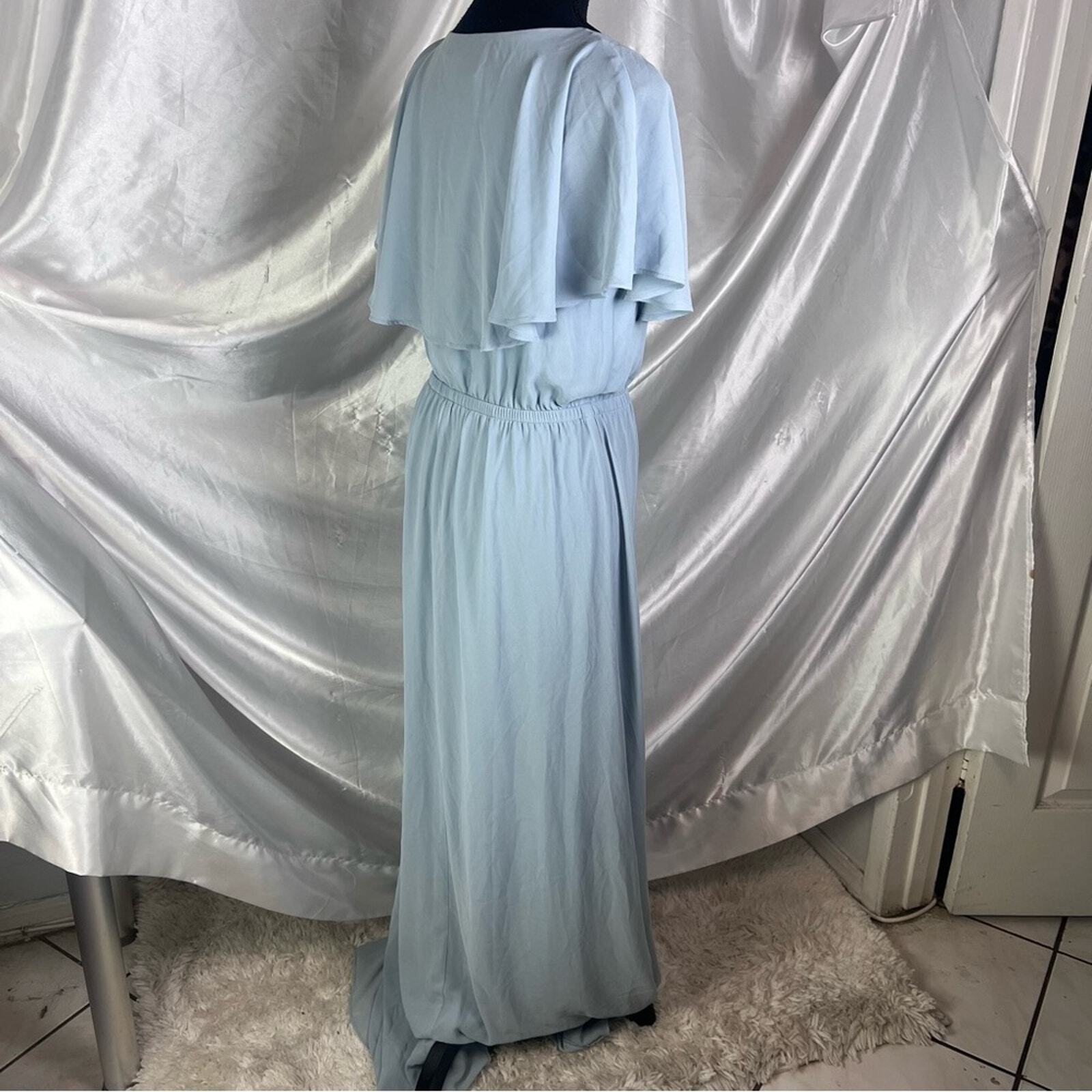 Show Me Your Mumu Blue Chiffon Sleeveless Maxi Dress Medium