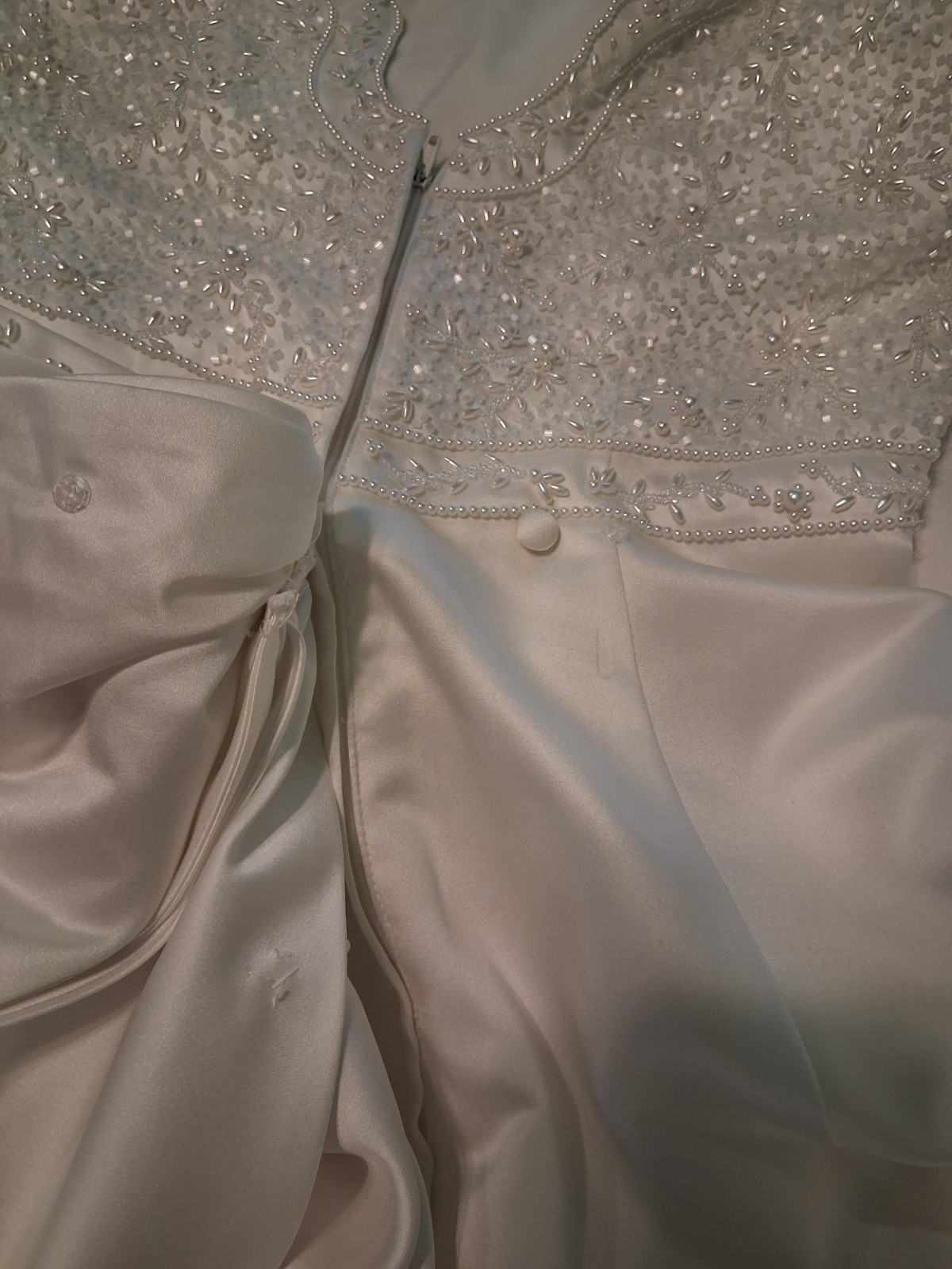 Bonny Wedding Dress Gown Modest high neck white beaded Used size 8