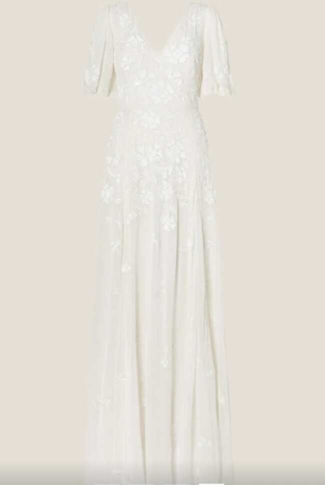 Monsoon Rosie Beaded Wedding Dress-Size 2 Anthropologie Art Deco