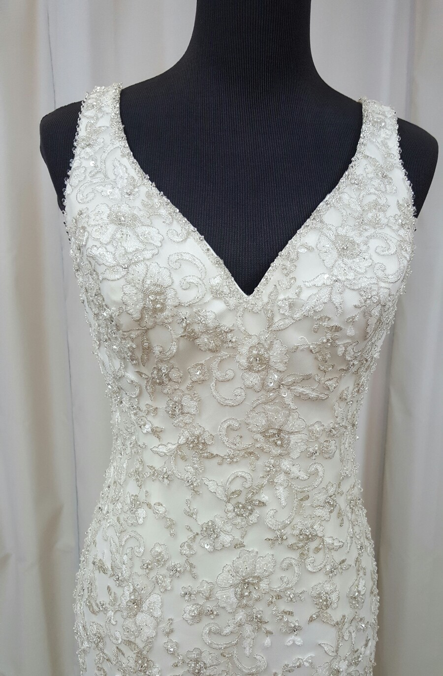 Angelina Faccenda Mori Lee Bridal Mermaid Low Back Silk Wedding Dress 1304 Ivory