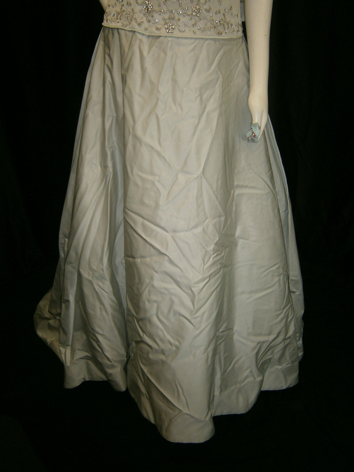 Watters Brides 10 Wedding Dress Ice Blue Silk Strapless Beaded Ballgown NWT