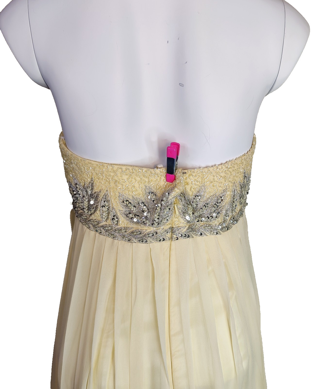 Camille La Vie Ball Gown Wedding Dress Beige Gold Lace Beaded Sequin Size 4