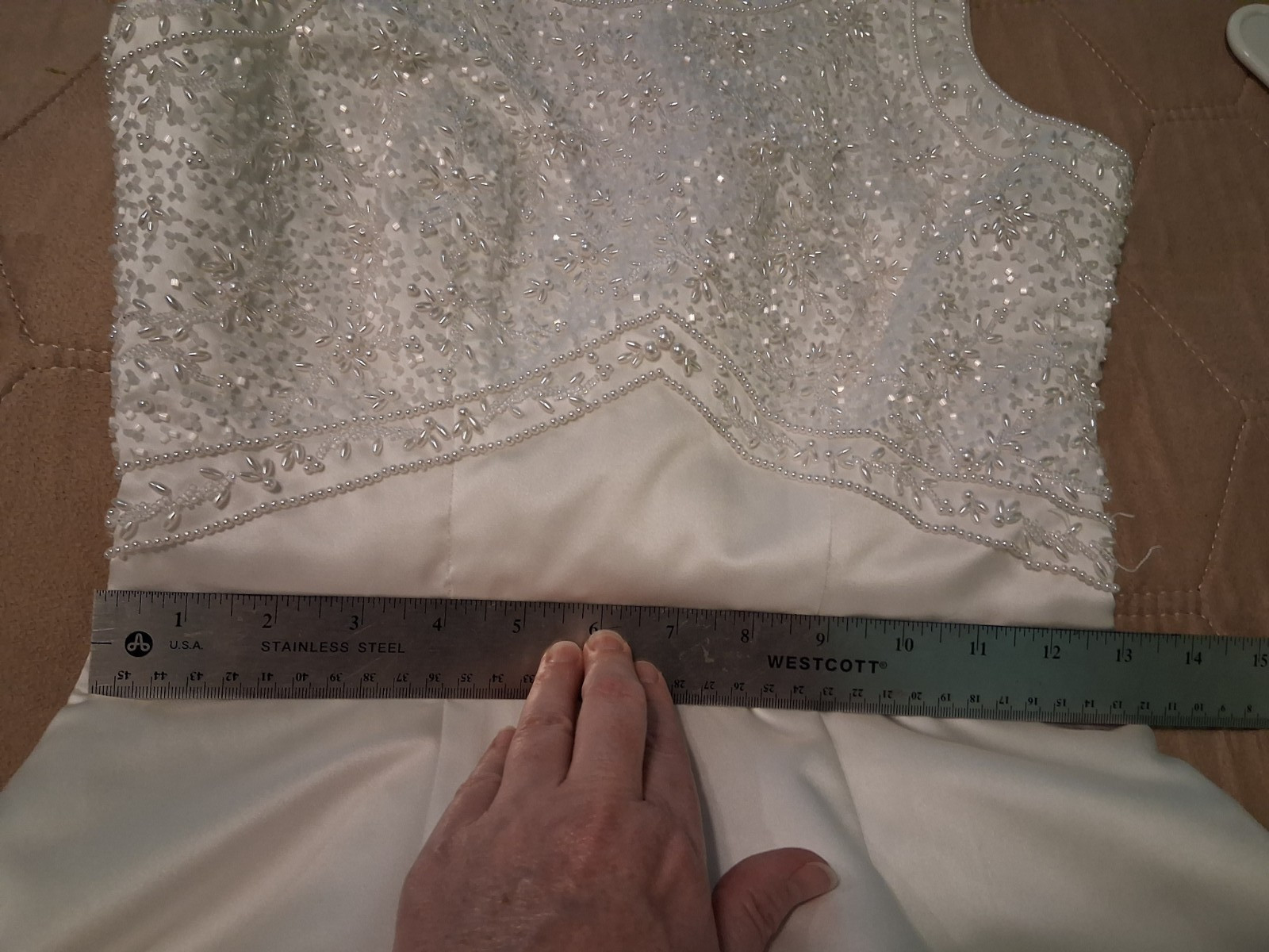 Bonny Wedding Dress Gown Modest high neck white beaded Used size 8