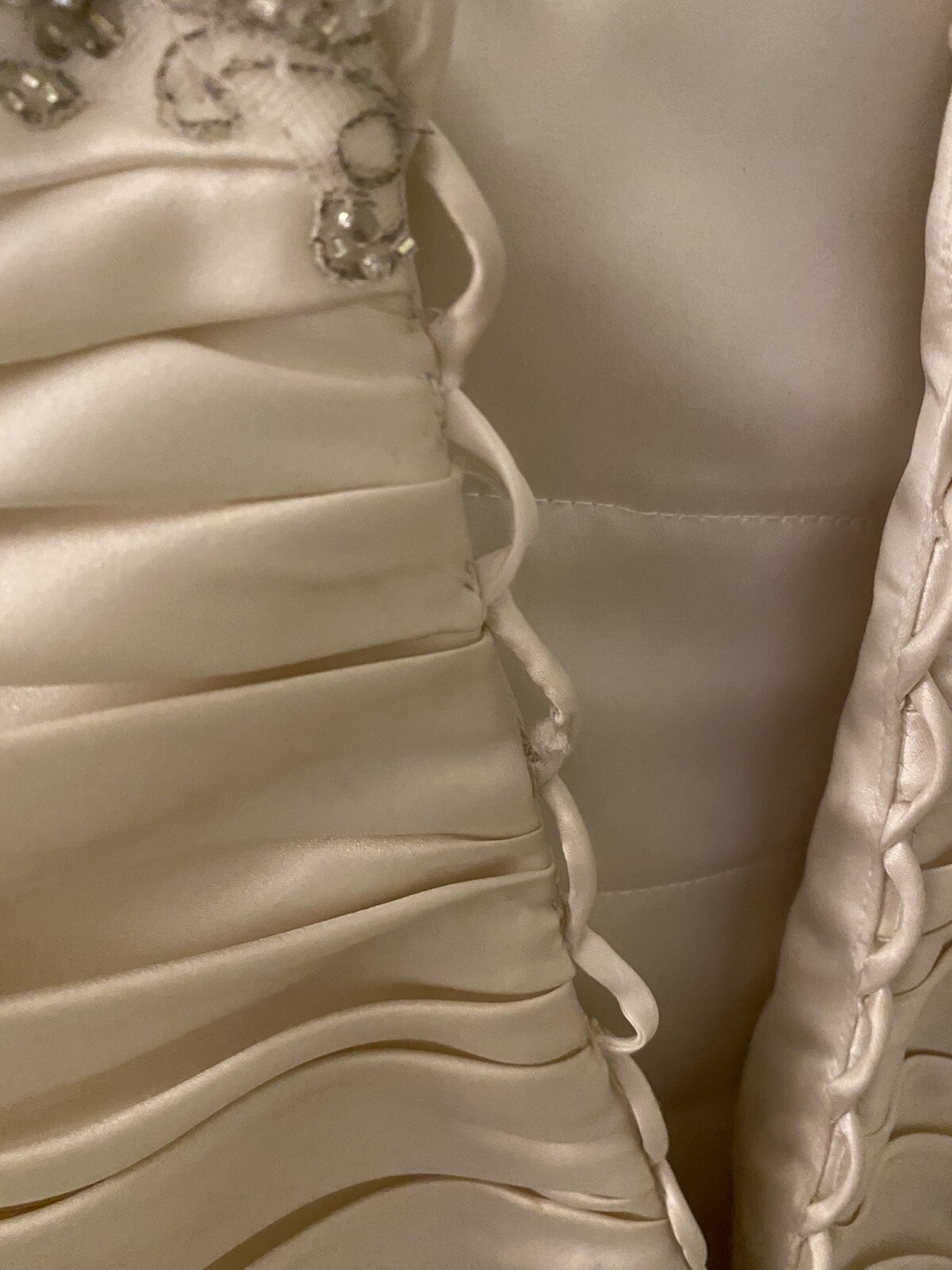  Maggie Sottero Couture, 10, ivory satin, crystal embellished wedding dress