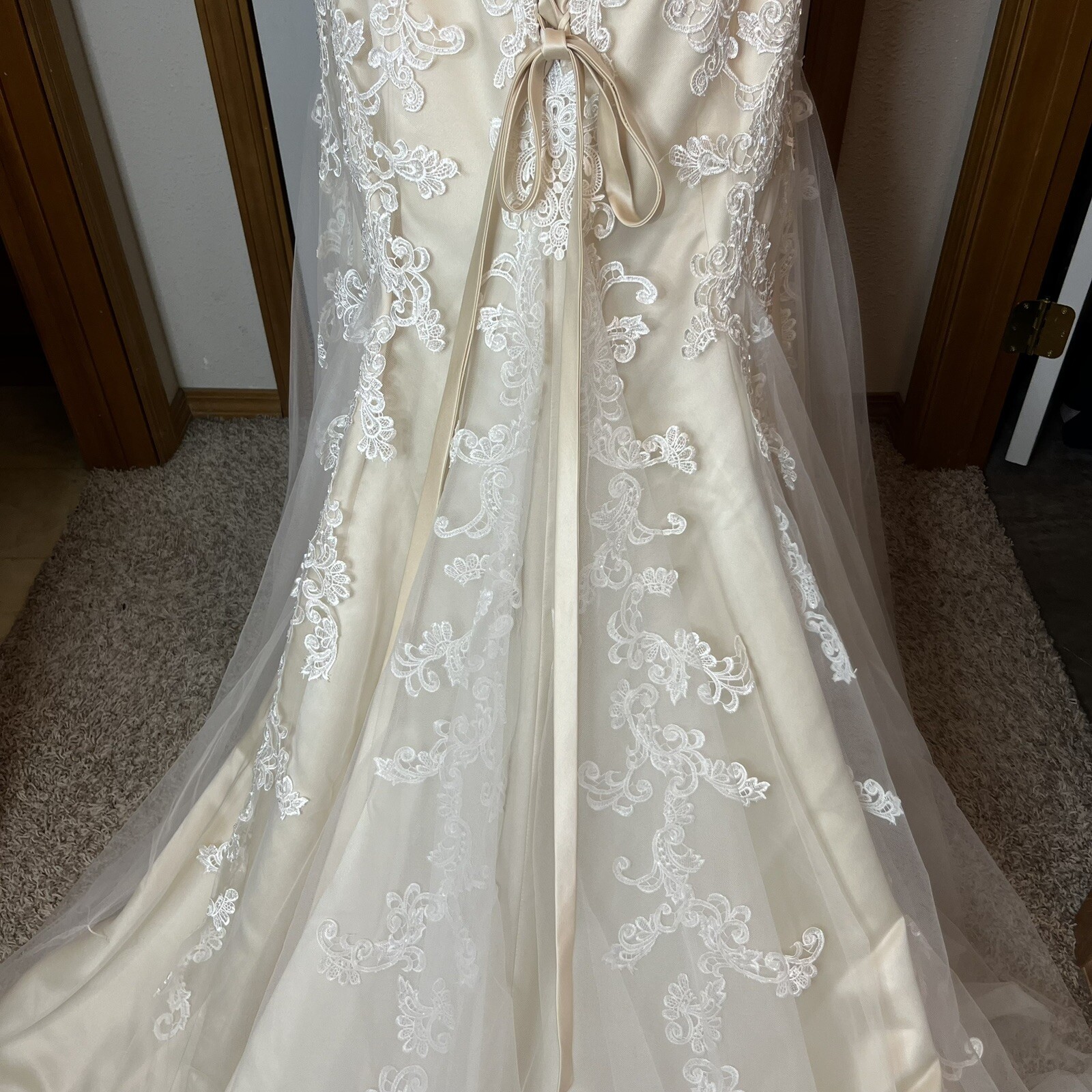 Casablanca Bridal Gown Lotus In Champagne / Ivory/ Silver Size 18 Style 2242