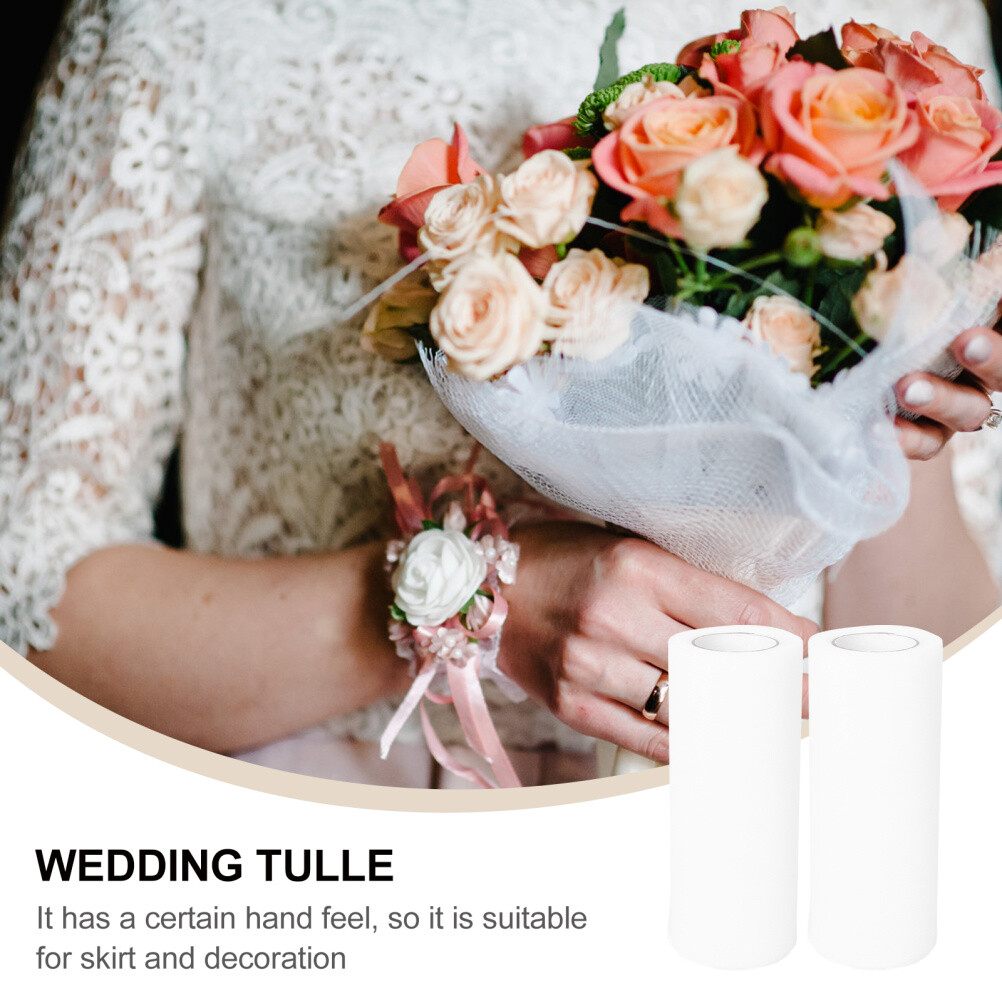 Tulle Roll White Fabric Craft Ribbon Bride Miss for Wedding Decoration