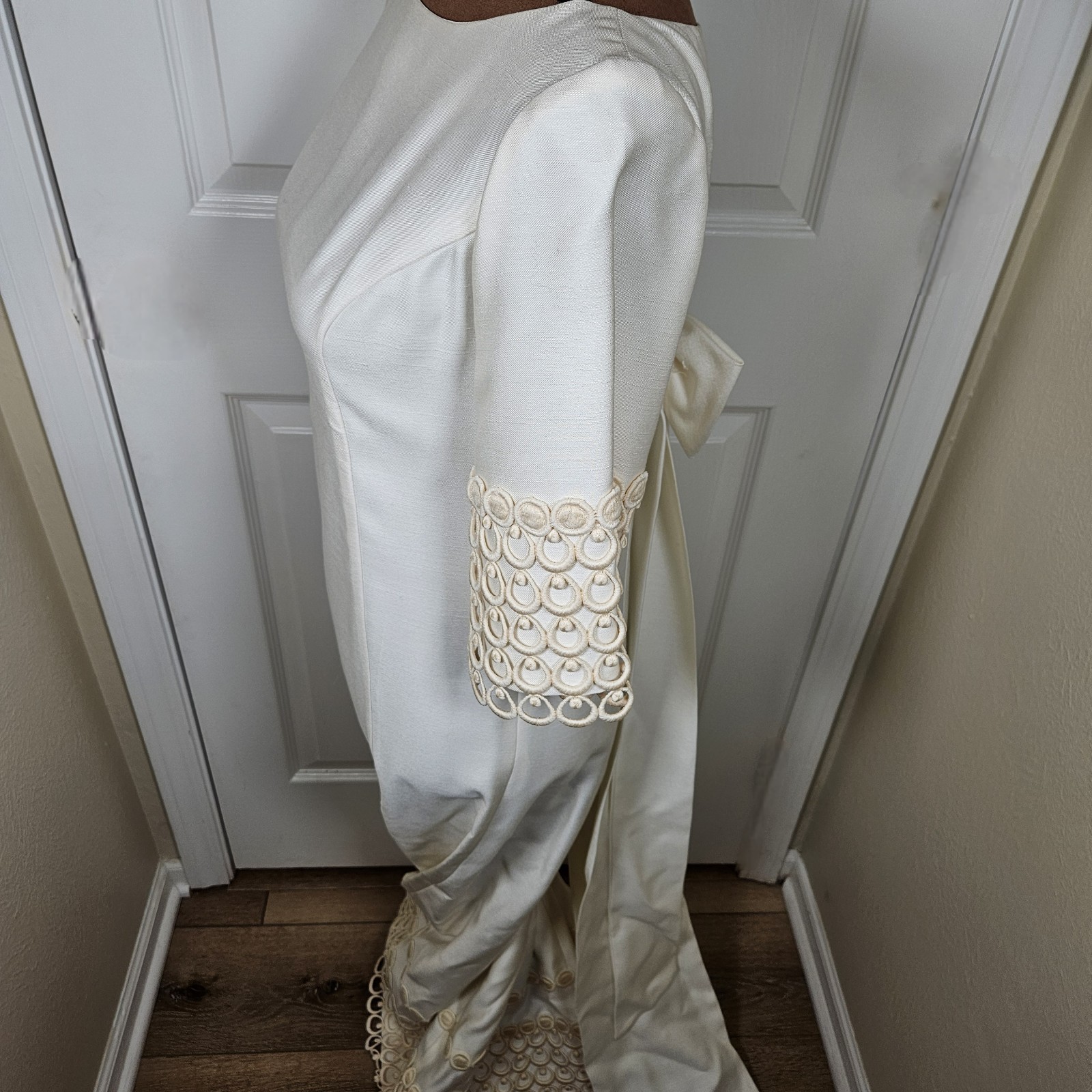 Vintage 1940s Emma Domb Maxi Dress Sz 9 Ivory Cottage Victorian Wedding Fairy