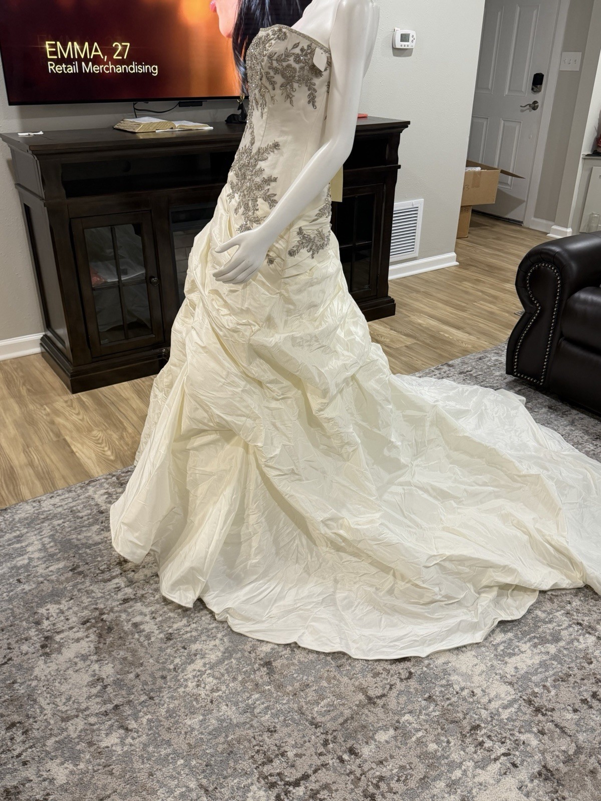 Size 12 CASABLANCA BRIDAL 1996 Ivory/Silver BNWTS
