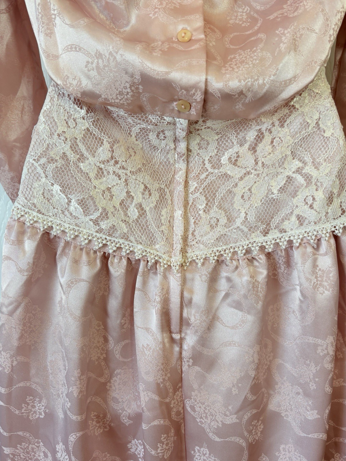 Jessica McClintock Victorian Revival Romantic Tea/Wedding Dress Lace Trim Sz 3/4