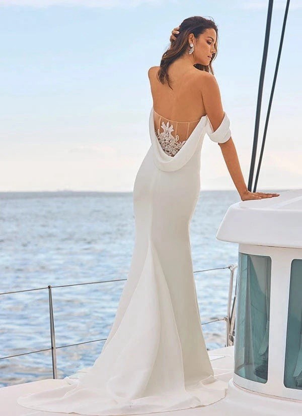 Pronovias Aubrey, Size 8, Off-white/Nude, Retail $2,210