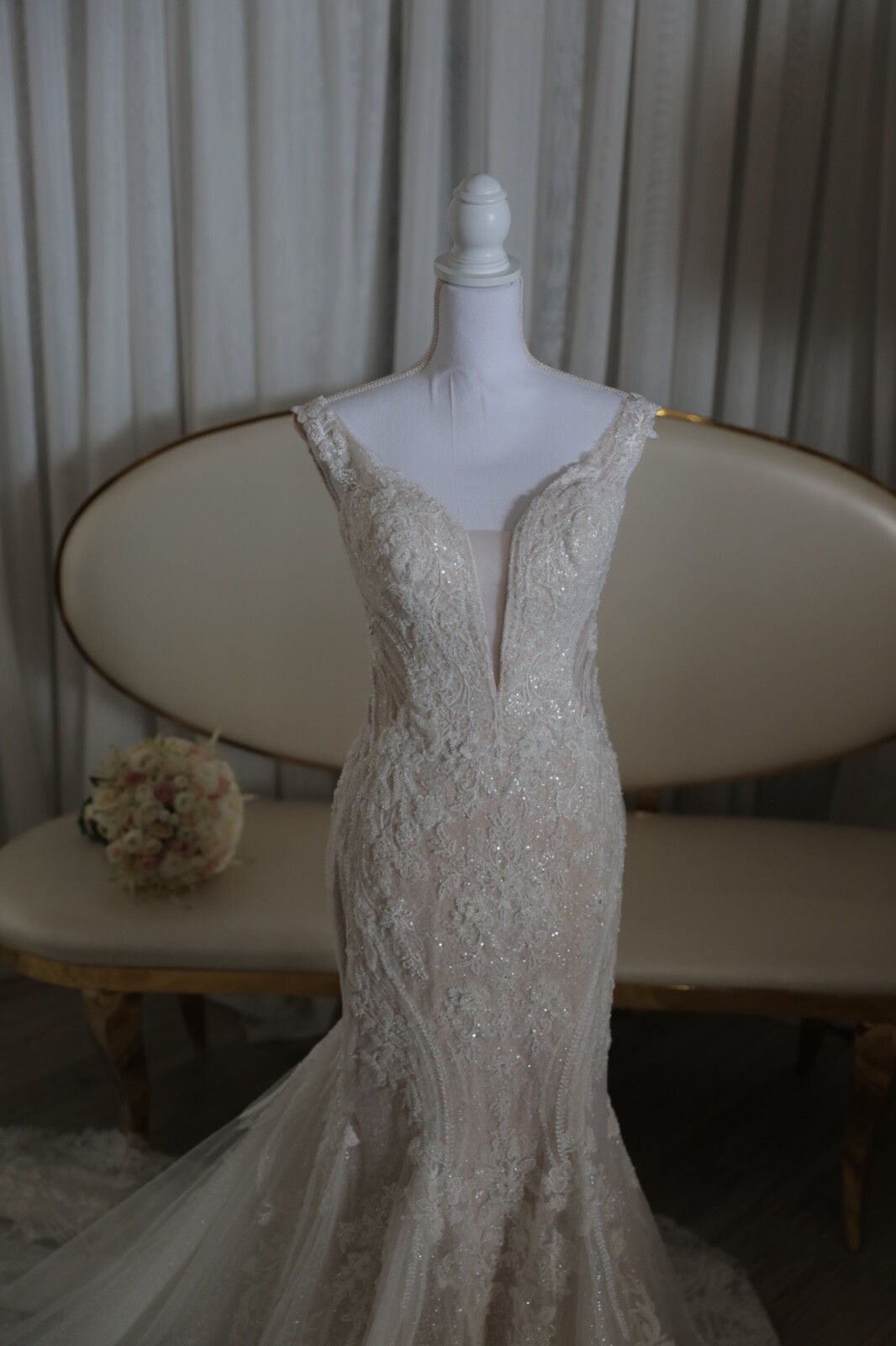 Beautiful custom wedding dress designed by Martina Liana, Size: 10