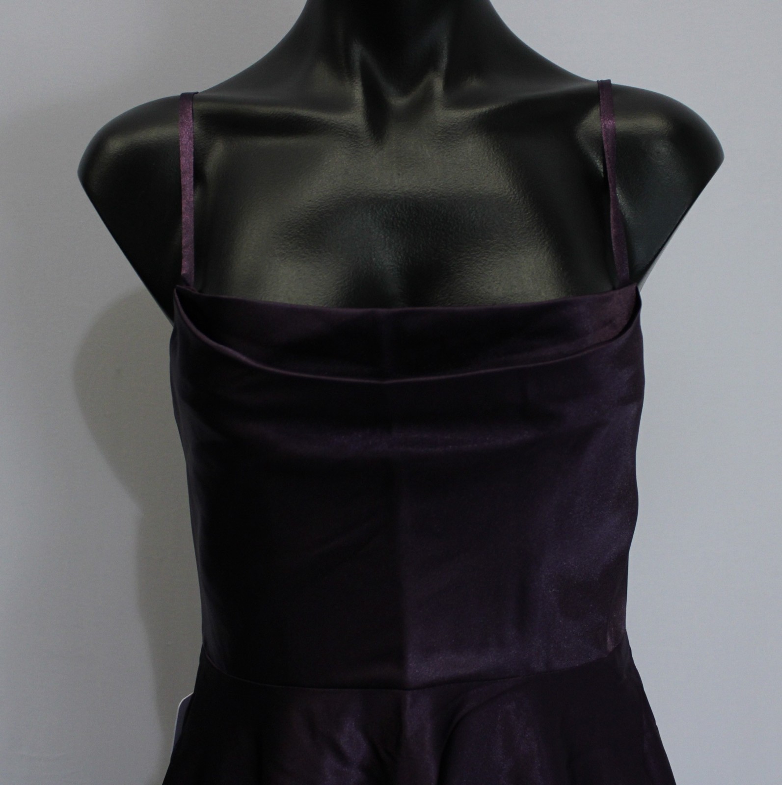 Azazie Women’s Elle A-Line W/ Pockets Metallic Satin Dress AP2 Plum Size: Custom
