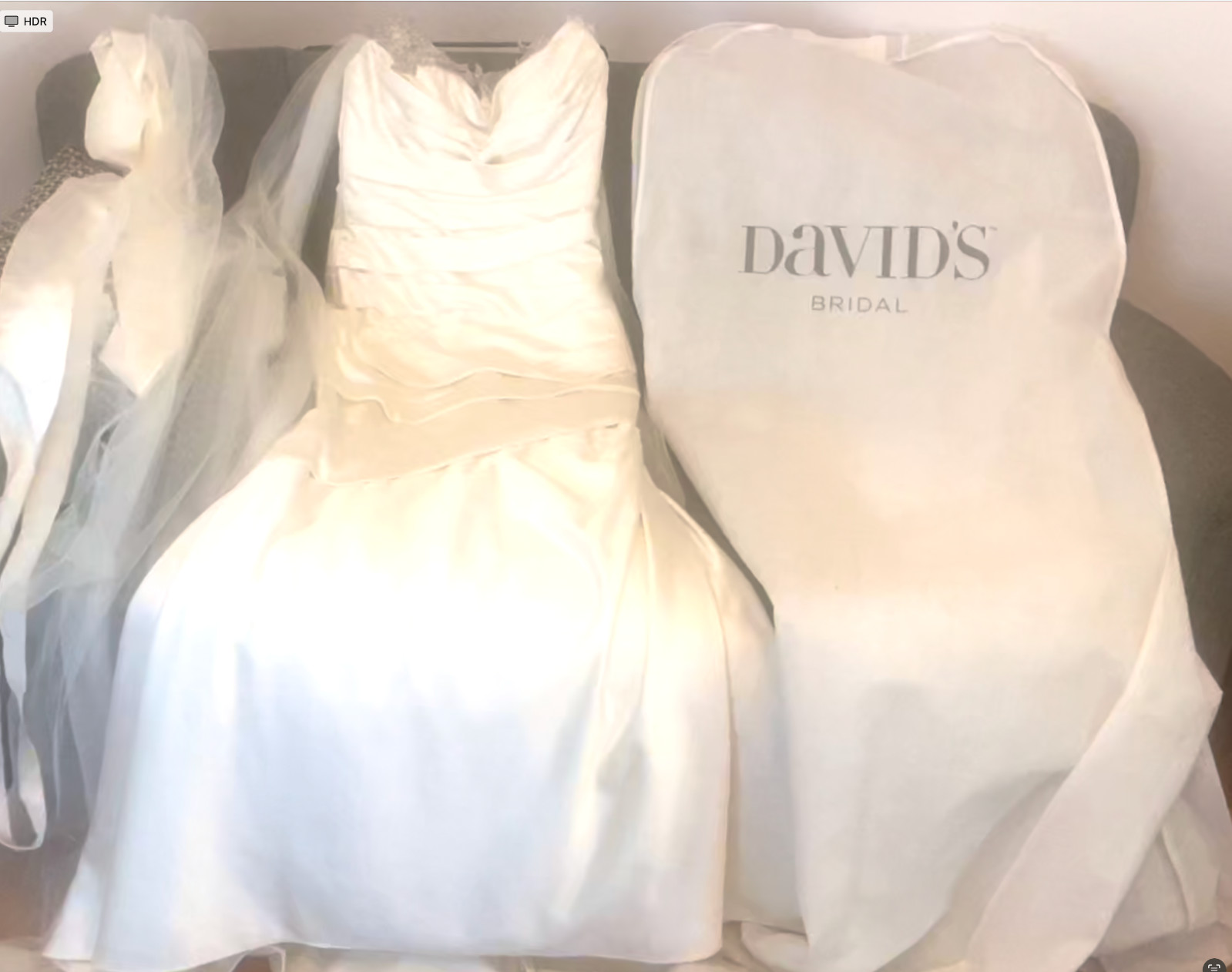 NWT Galina Signature Wedding Dress David’s Bridal Gown Ivory Size 4 Excellent!