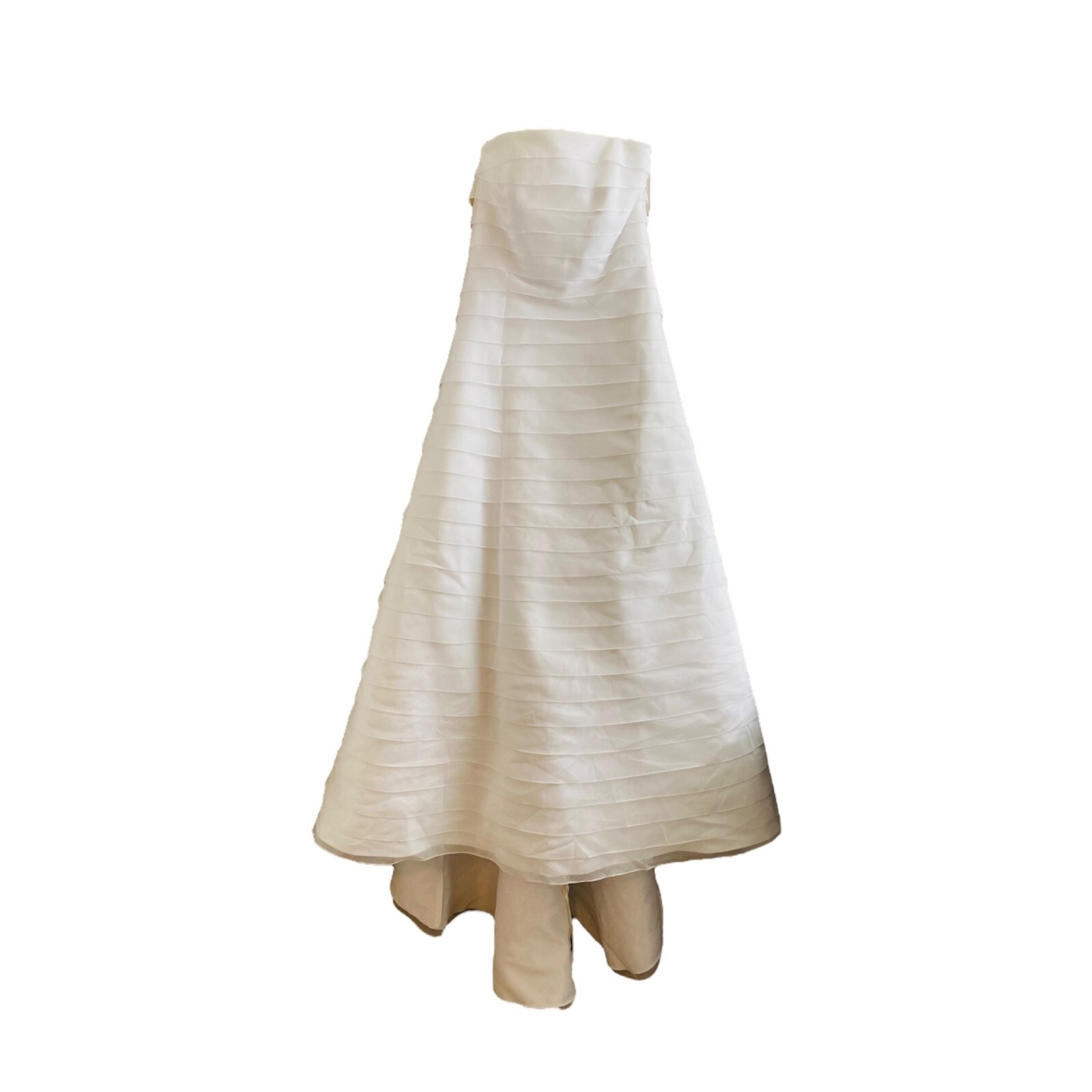 Davids Bridal Organza Wedding Dress Womens Size 8 White Strapless Floor-Length