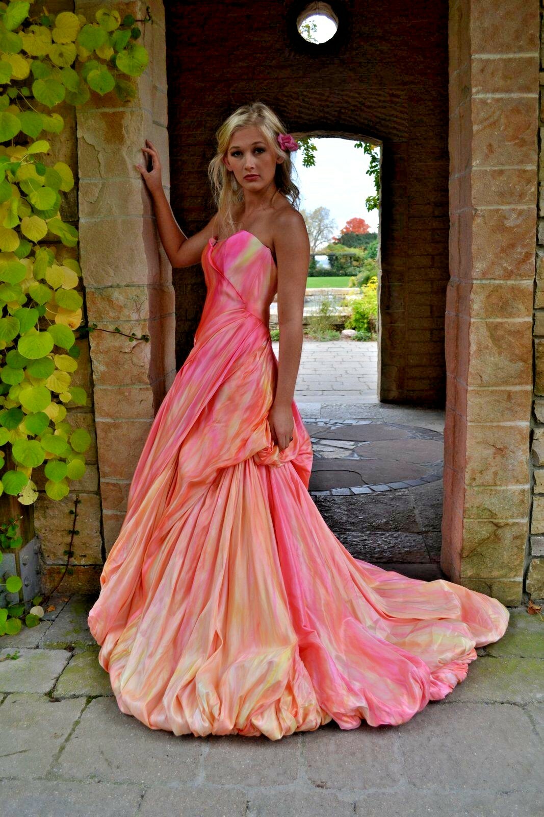 NEW Anna Maier Ulla Maija Bohemian Wedding Dress Blush Rose Peach Pink 2 4 6 8
