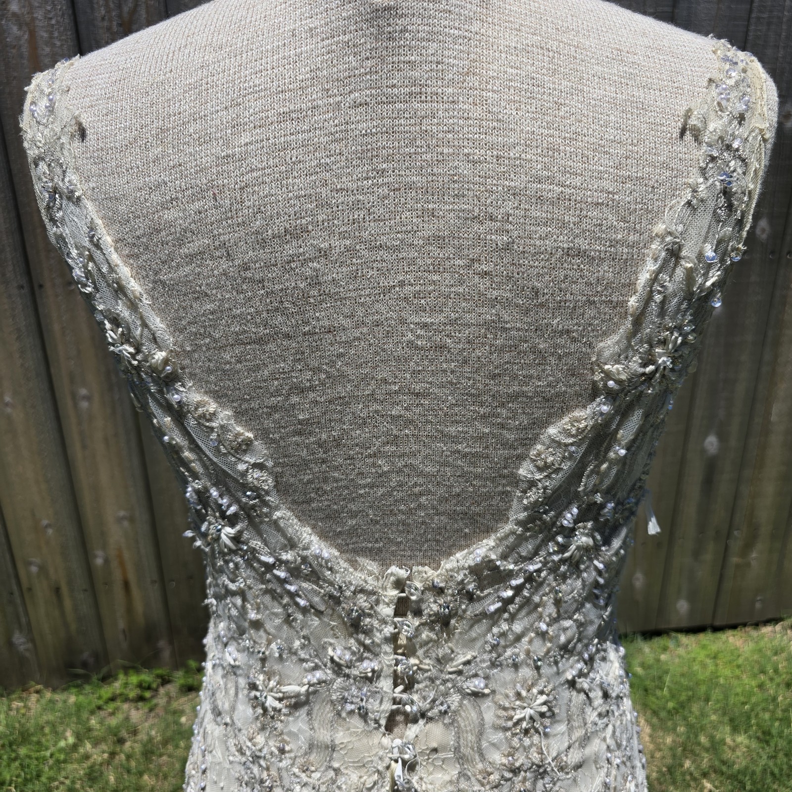 2014 Martina Liana ML 527CI Champagne Size 8 Sample Wedding Dress Needs Repair