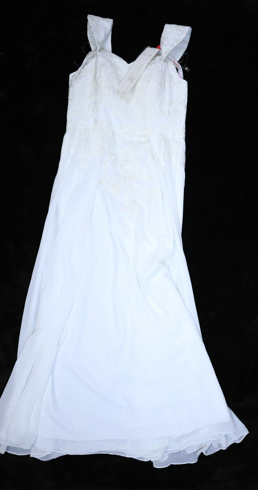 JJs House Ivory Embroidered Floral Sequins Sleeveless Long Wedding Dress 14