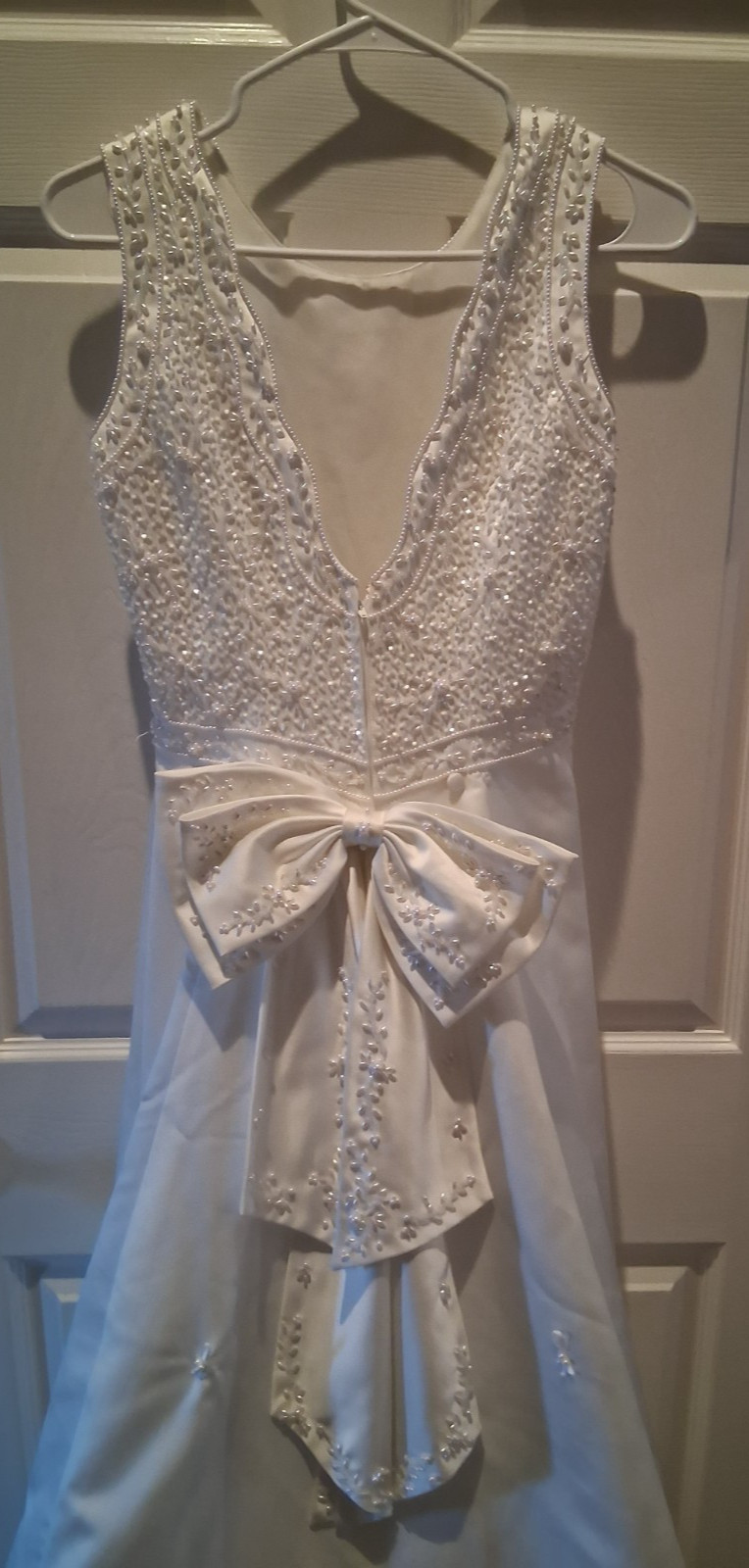 Bonny Wedding Dress Gown Modest high neck white beaded Used size 8