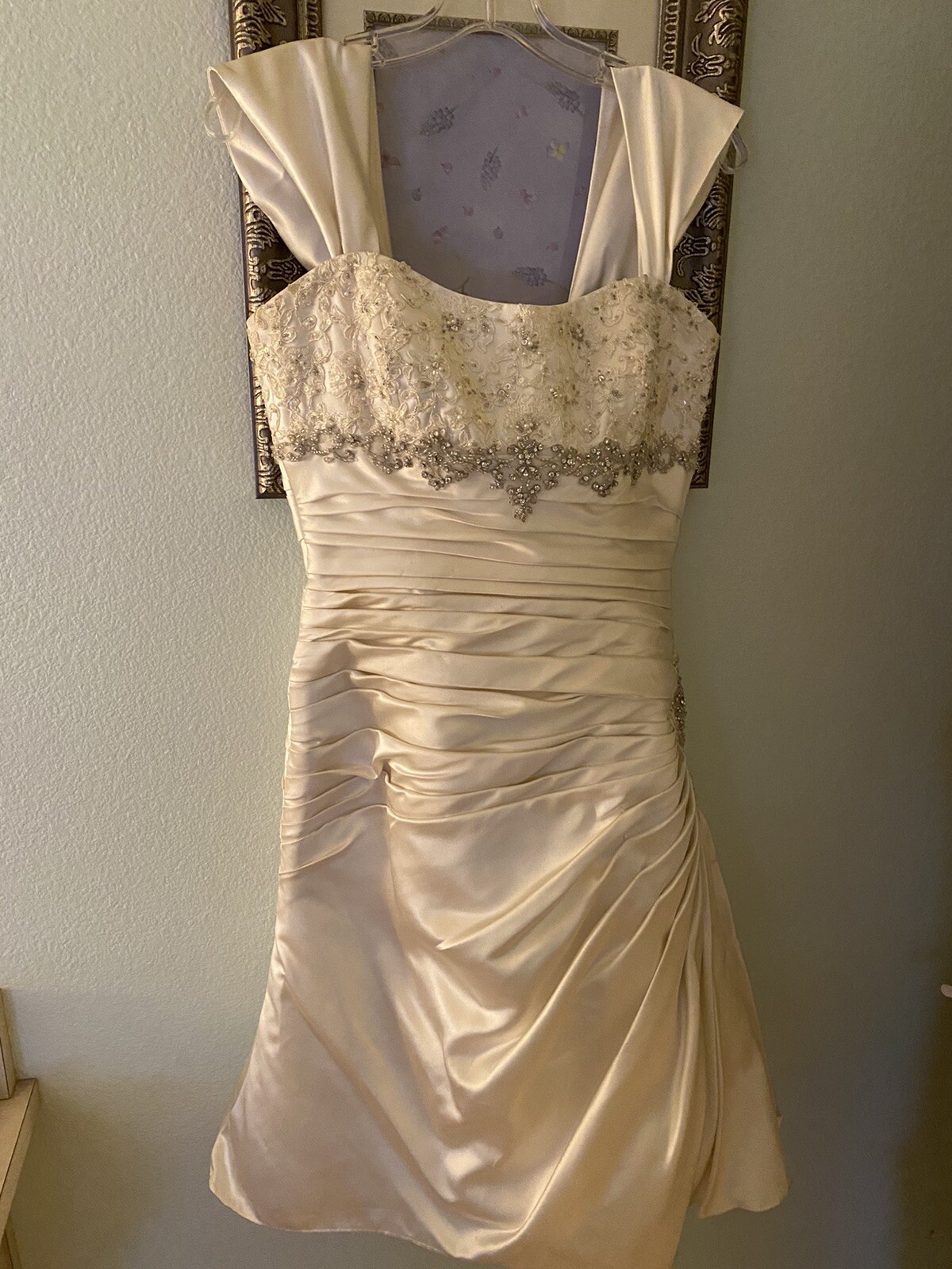  Maggie Sottero Couture, 10, ivory satin, crystal embellished wedding dress