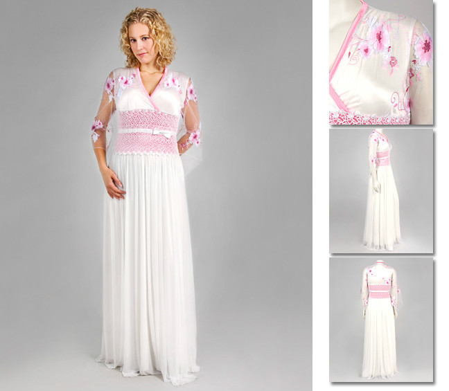 NEW Zaftique BELLA LACE GOWN Wedding Dress PINK / White 1Z / 16 18 / XL 1X
