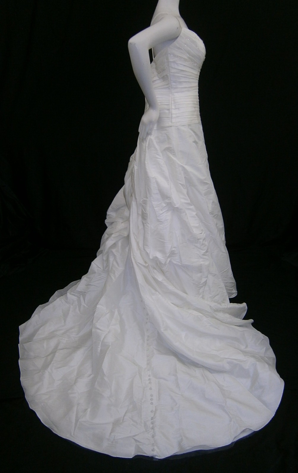 Casablanca Wedding Dress Ball Gown 10-14 White Satin Straps Beaded Elegant