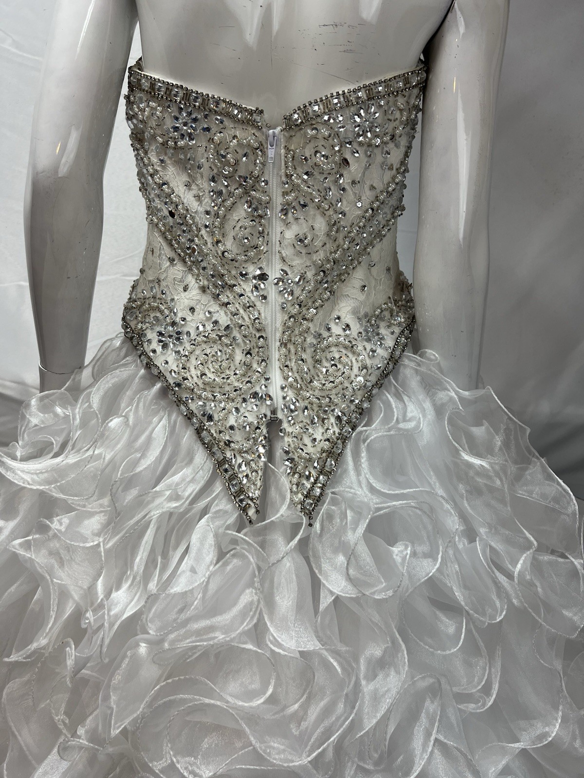 Mary’s Bridal Wedding Dress Princess Gown 2 Piece Beaded Corset Ruffled Organza